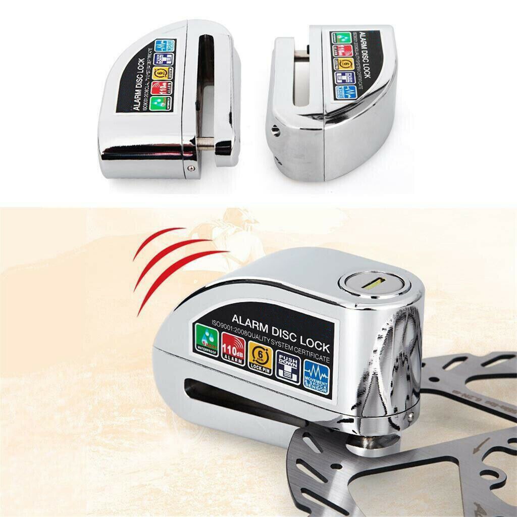 Bezpieczeństwa kłódka motocykl skuter wioślarz silnik terenowy z dyskiem hamulce blokada przed kradzieżą alarm antywłamaniowy srebrny