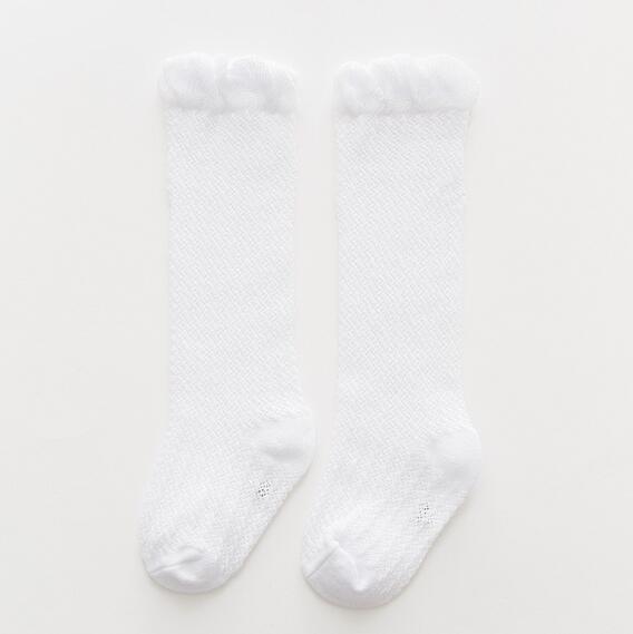 Baby Mug-Proof Sokken Knie Hoge Baby Lange Sokken Buis Dunne Mesh Jongens Meisjes Unisex Ademend Slang Sok: White Knee Mesh / 1 to 3year
