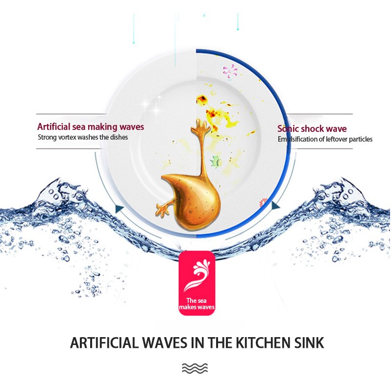 Mini Ultrasonic Dishwasher Portable Multifunctional Fruit Vegetable Dish Washer USB Charging Household Dish Washing Machine