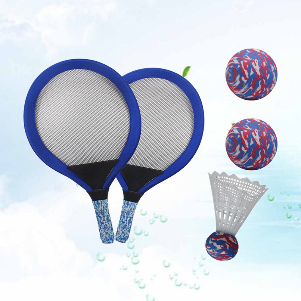 1 par de los niños raqueta de Badminton Tennis niños Palying bádminton ronda raquetas juego accesorios para jardín de infantes y escuela primaria al aire libre