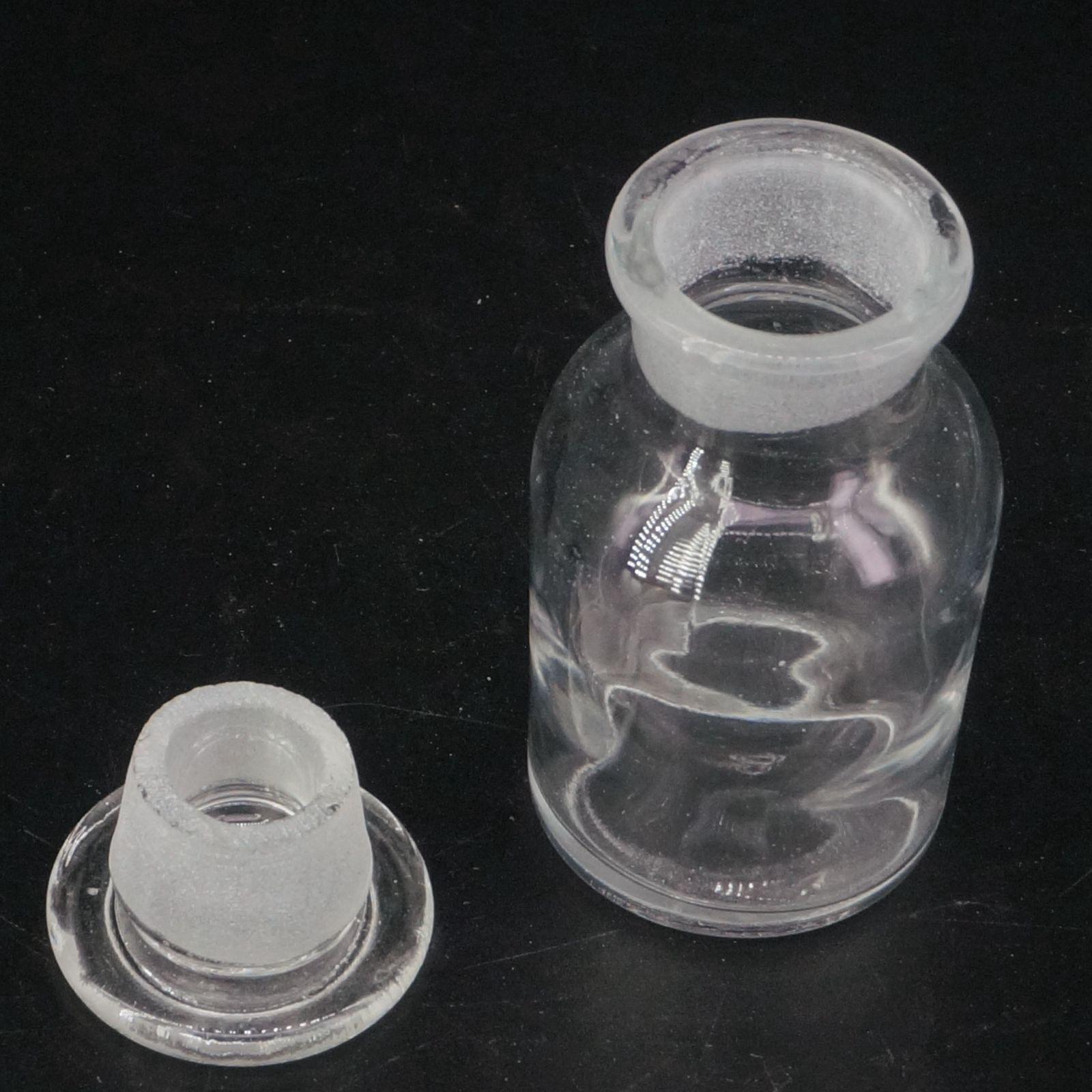 Frasco de vidrio transparente de 60ml, botella de reactivo de amplio volumen, artículos para experimentos químicos