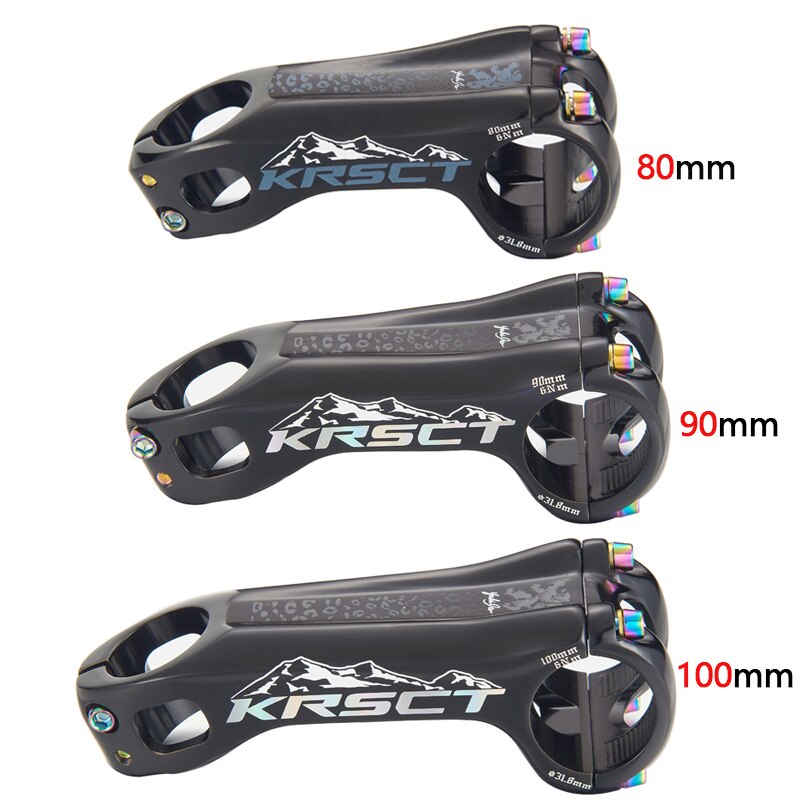 KRSCT Bicycle Stem CNC Handlebar Stem Road Mountain Bike MTB Stem -20Degree 28.6*31.8mm 80/90/100mm Bicycle Handlebar Parts