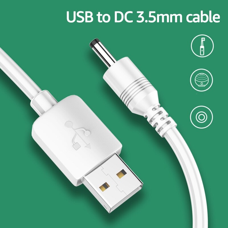 Cable de carga de agujero redondo USB a DC 3,5x13,5mm para Mini altavoz, lámpara de mesa, ventilador N0PB