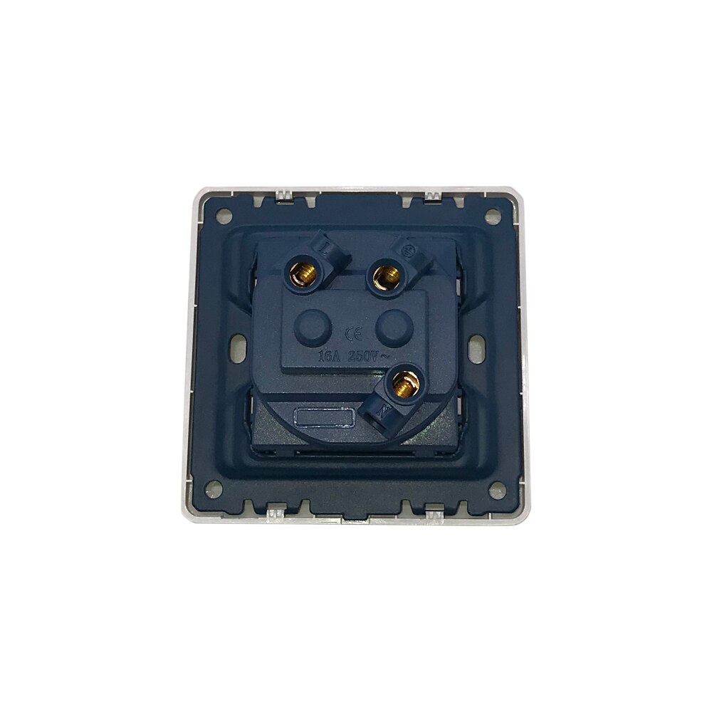 EU Wall Socket 3 Colors White Glass Crystal Panel Electrical Outlet 16A 110V - 240V Socket