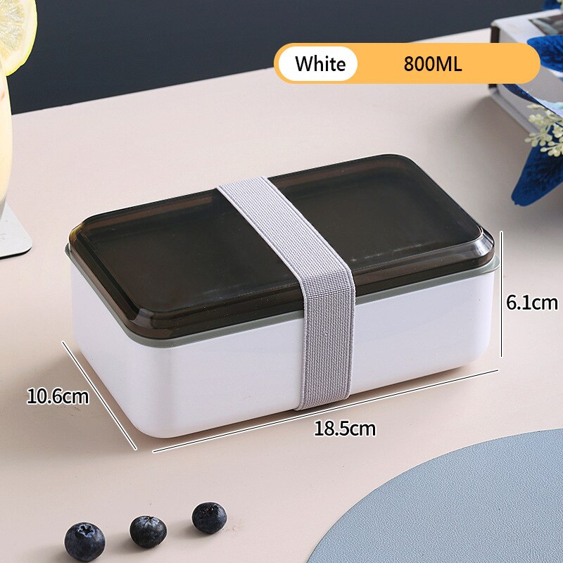Portable Lunch Box Set Picnic Japanese Snack Bento Box Women Kitchen Food Storage Containers Office Worker Microwave Tableware: 1 Layer White 800ML
