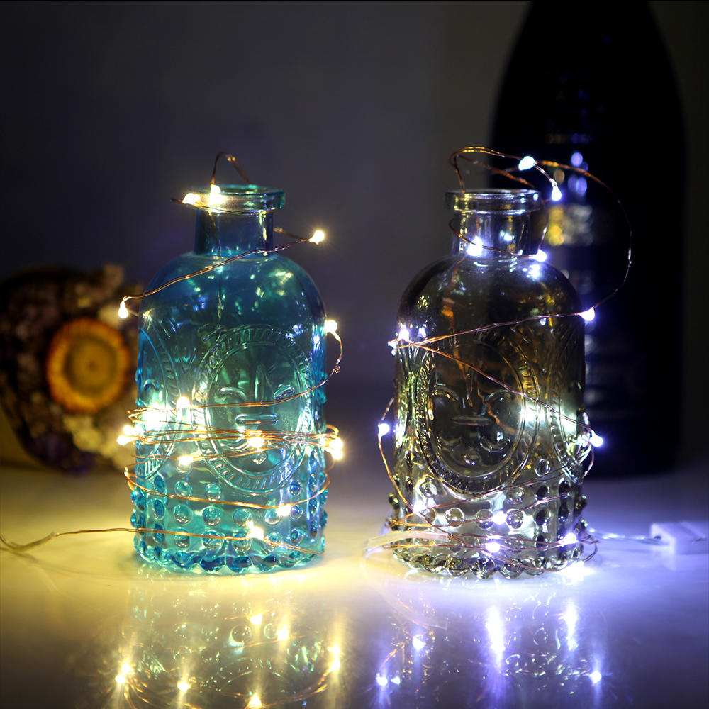Cadena de luces LED CR2032 con pilas, Mini luces de hadas para manualidades, decoración hecha a mano, cumpleaños, 1m / 2m