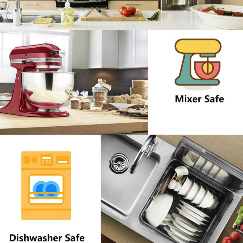 De mezcla de acero inoxidable cuencos (juego de 5) No de silicona antideslizante fondo de anidación Bol para almacenar comida mezcla preparando 1,5-2-2,5-3,5-5qt