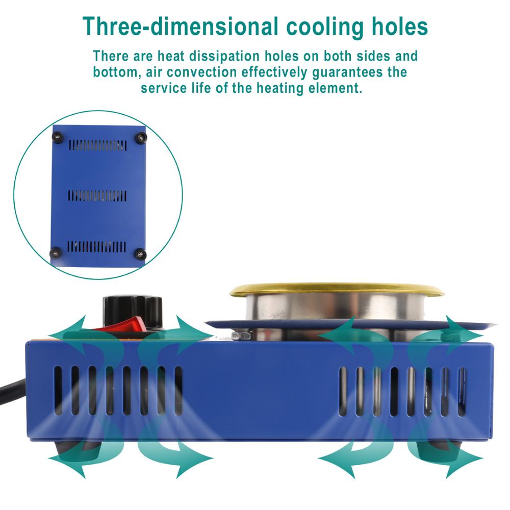 300W 220V Adjustable Temperature Lead Free Solder Pot Tin Stove Melting Furnace Temperature Soldering Desoldering 200℃-480 ℃