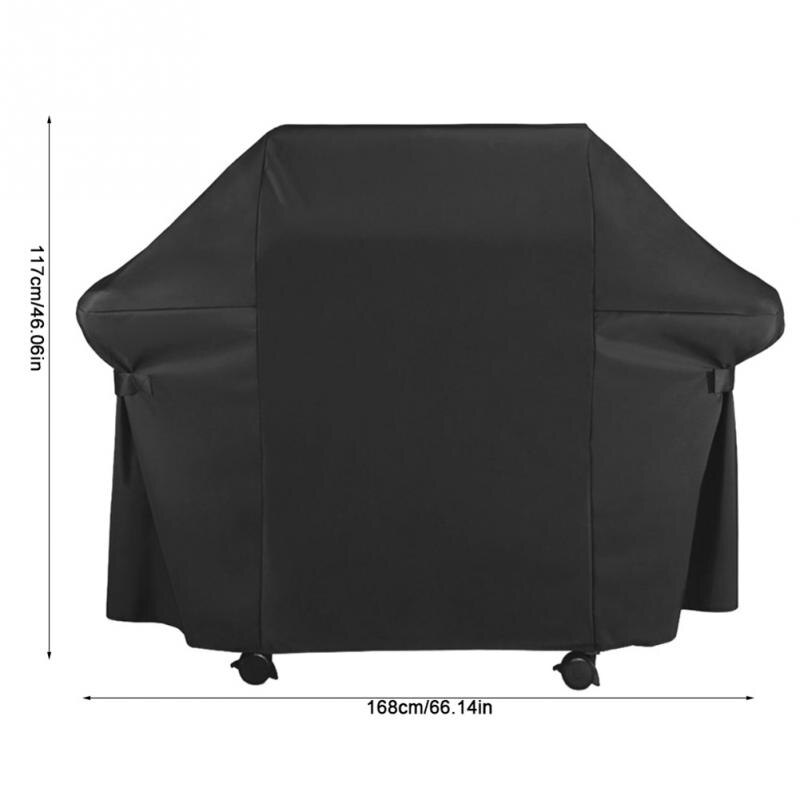 Black Waterproof BBQ Gas Grill Cover Outdoor Rainproof Durable Anti Dust Protector Dustproof Barbecue Hood Cover 168*61*117