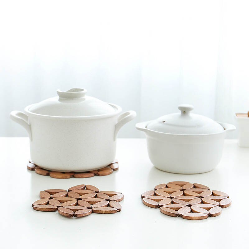 Placemats voor op tafel placemats bureau tafelmatten keukenaccessoires pot beker tegen bloesem bamboe onderzetters isolatiematten