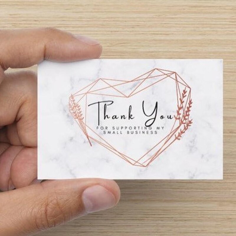 200pcs Thank You For Your Order Mini Card Pack Thank You For Supporting Small Business Card Multipack, Small Business Note Card: green
