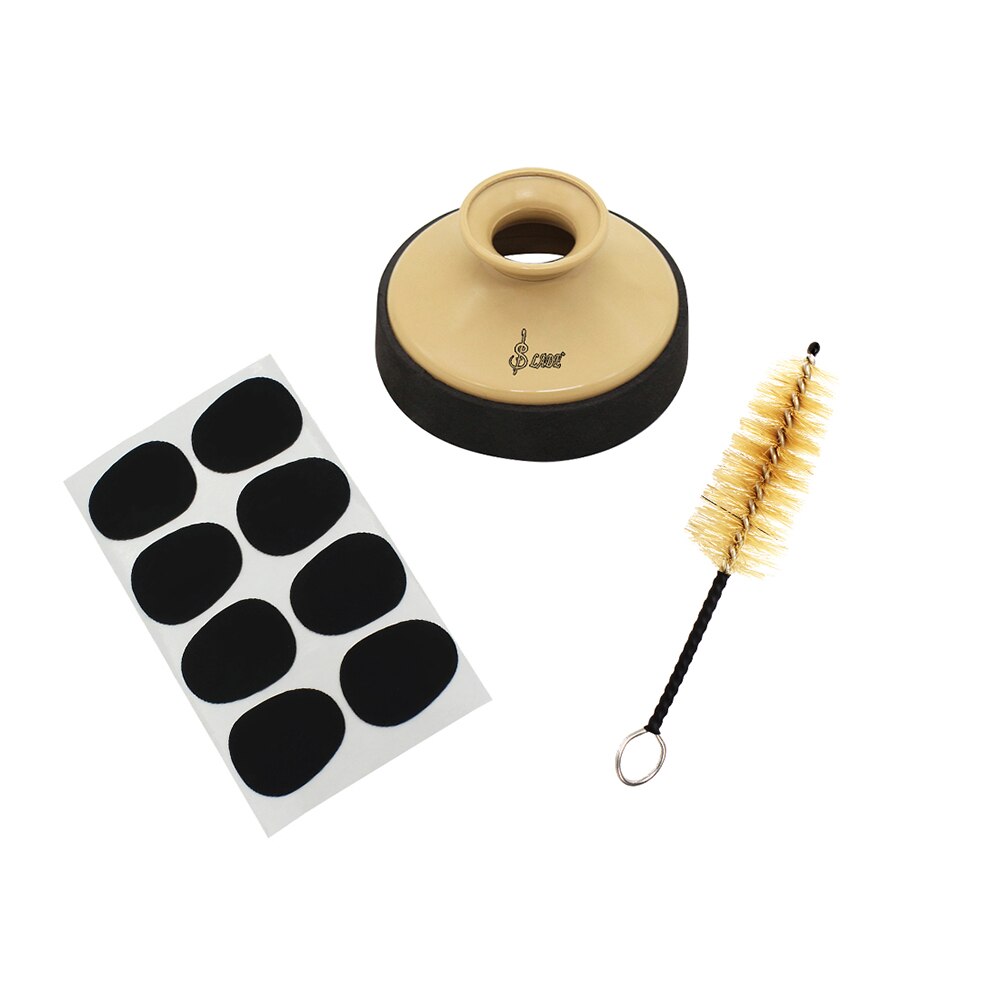 Saxofoon accessoires 3- in -1 saxofoon accessoires kit met saxofoon demper + saxofoon mondstuk borstel + mondstuk patches pads
