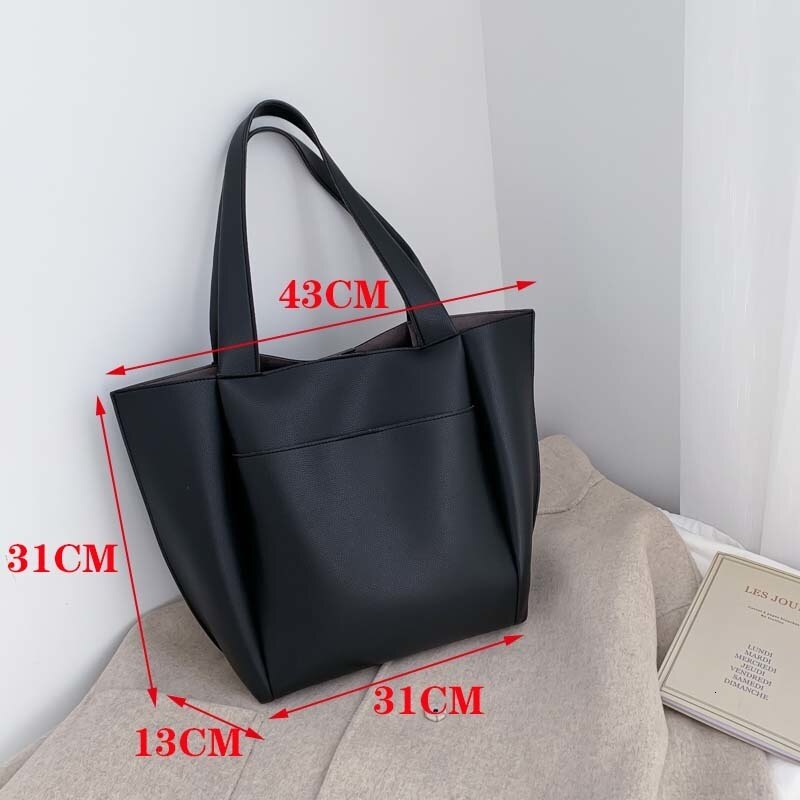 Litthing Women Handbag Large Capacity Shoulder Bags PU Leather Shoulder Bags Ladies Wild Bags Sac A Main Femme