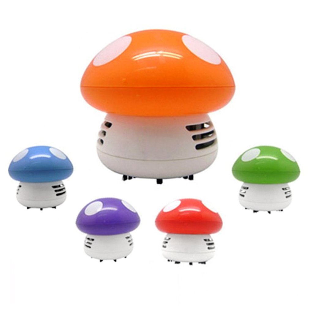Cute Mini Mushroom Corner Desk Table Dust Vacuum Cleaner Sweeper