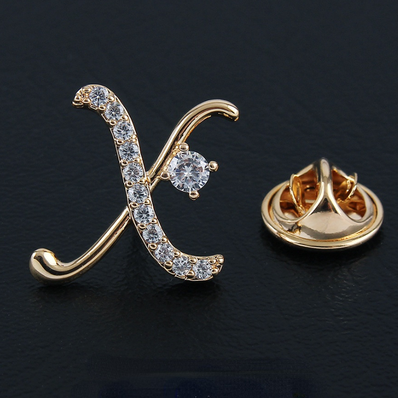 Hoogwaardige Zirkoon Kristallen Ster Broches voor Vrouwen Mannen Pak Kraag Pinnen Kleine Metalen Badeg Revers Pin Mode-sieraden: Licht Geel Goud Kleur