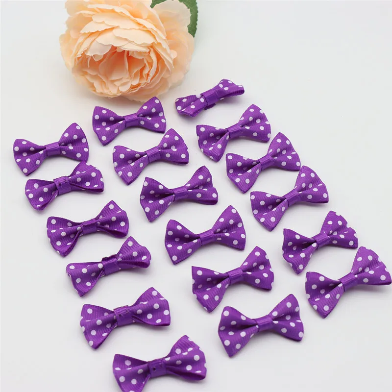 50/100pcs Size 2cmx3.5cm mini polka dot bow waist bow tie clothing diy accessories jewelry small bow tie headwear accessories: Laser Bright / M