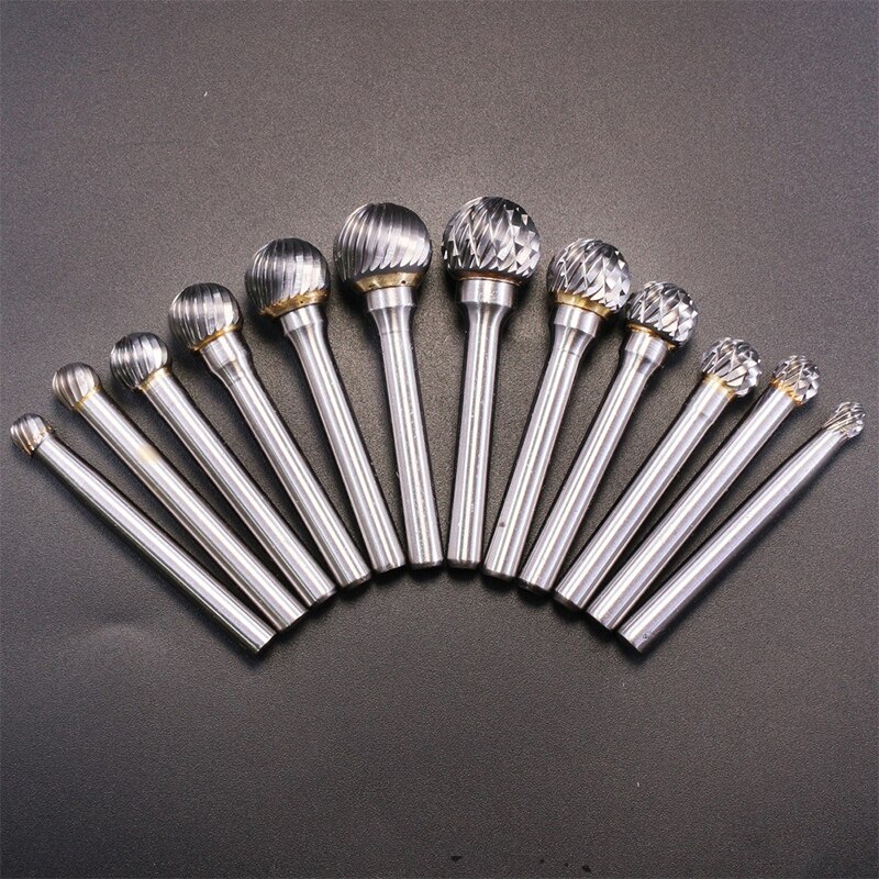 DX Type Double-cut Tungsten Carbide Alloy Rotary File Tool Point Burr Die Grinder Abrasive Tool Drill Milling Carving Bit Set