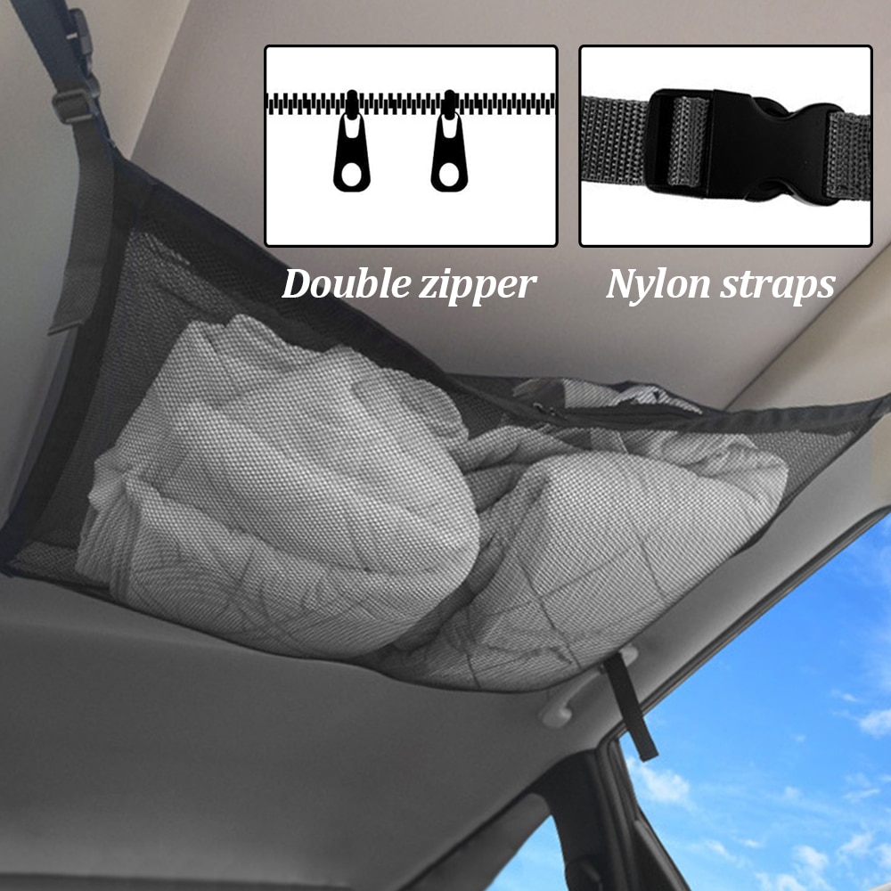 Universalt bil bagasjeromsnett stort elastisk bagasjenett lastorganisering oppbevaring nylon strekkbar bilinteriør nettingnettverkslomme