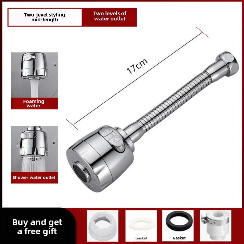 Adaptador universal de torneira de cozinha, 2/3 modos, rotação 360, extensores de filtro, utensílios de cozinha, spray, economia de água, bico de torneira: Cinza claro