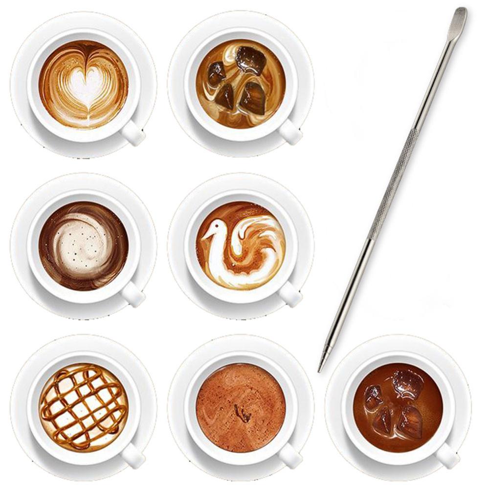 1 stk barista cappuccino espresso kaffe dekoration latte art pen tamper nål fancy kaffe mixer værktøj