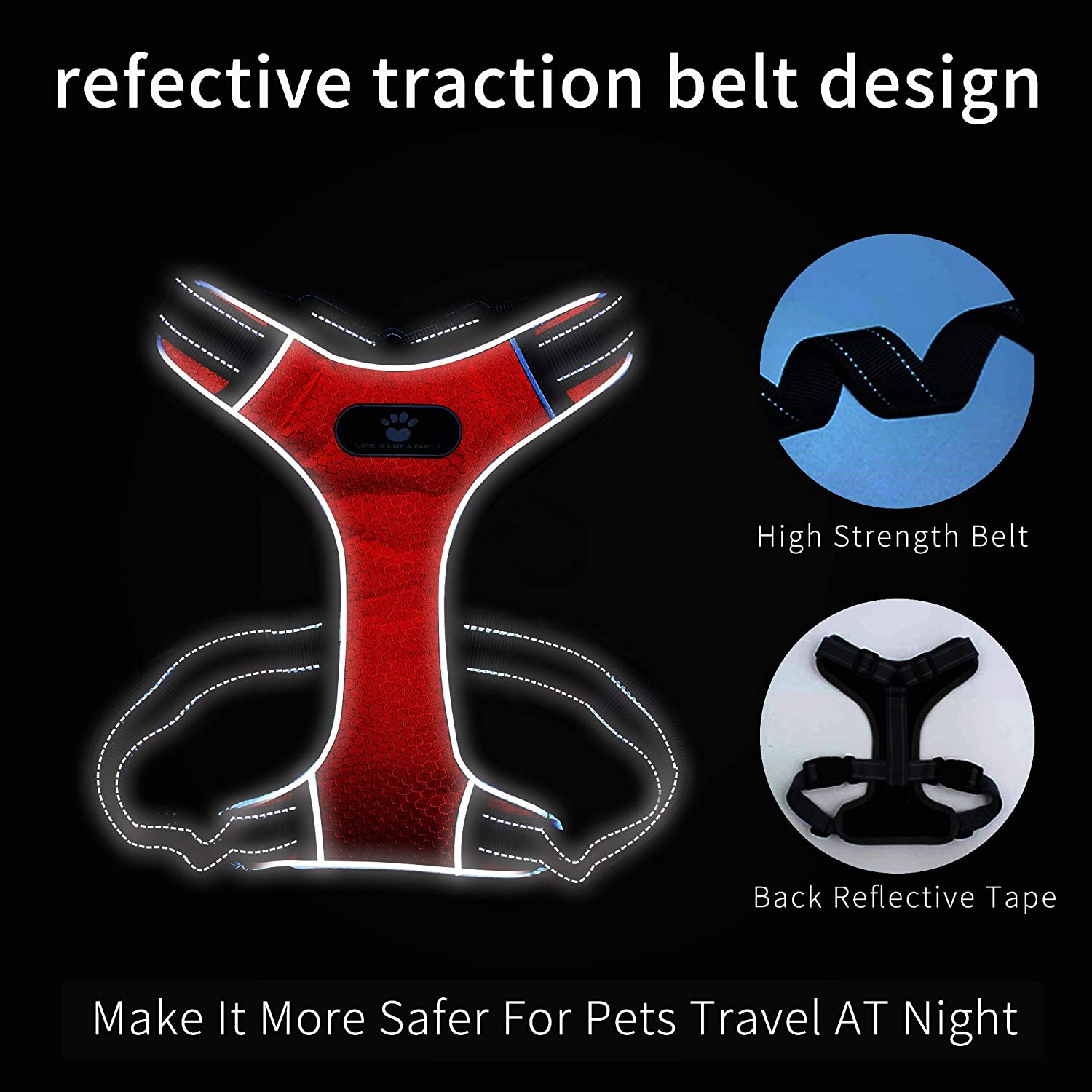 Dog Harness Vest Breathable No Pull Dog Training Harness Adjustable Reflective Harness small dog Pug Labrador Walking Training