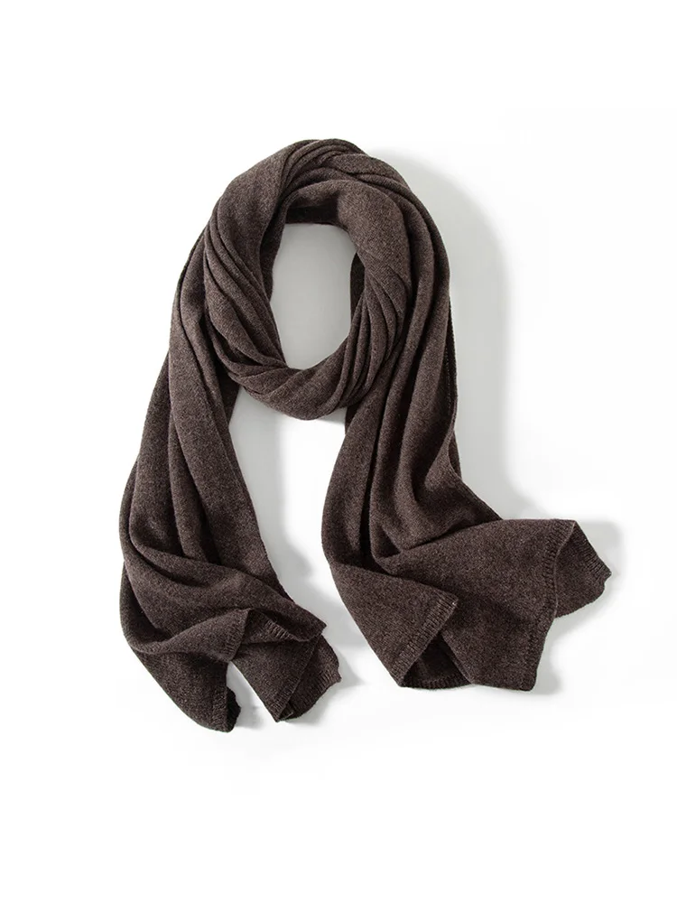Bufanda de Cachemira de lana para mujer, Pashmina sólida básica, bufandas grandes simples, chal de Cachemira, envolturas exteriores ligeras, Hijab Delgado, Otoño e Invierno: Café