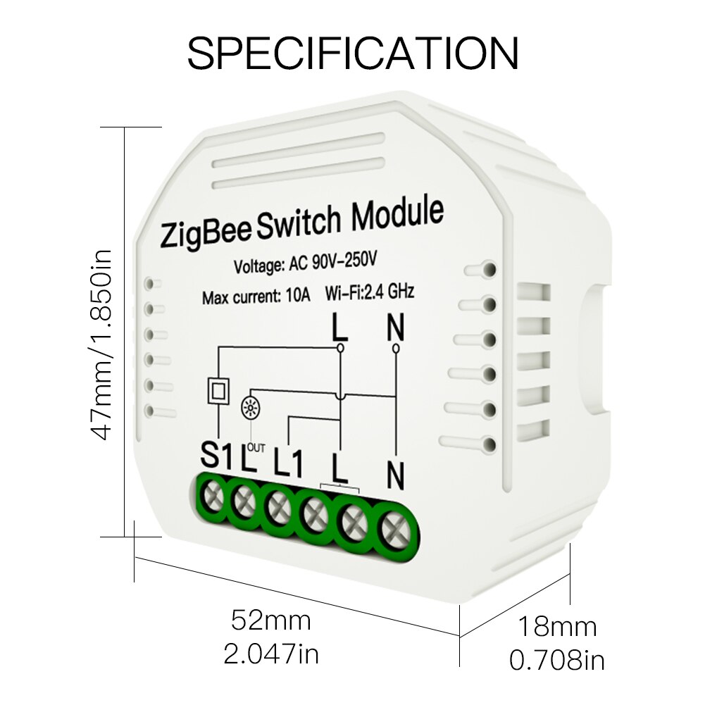 MOES-interruptor de luz inteligente Tuya ZigBee 3,0, módulo de