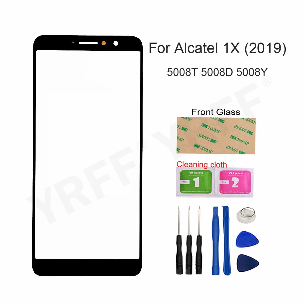 Panneau avant en verre pour Alcatel 1X ) 5008T 5008D 5008Y, couvercle extérieur en verre, pièces d&#39;assemblage