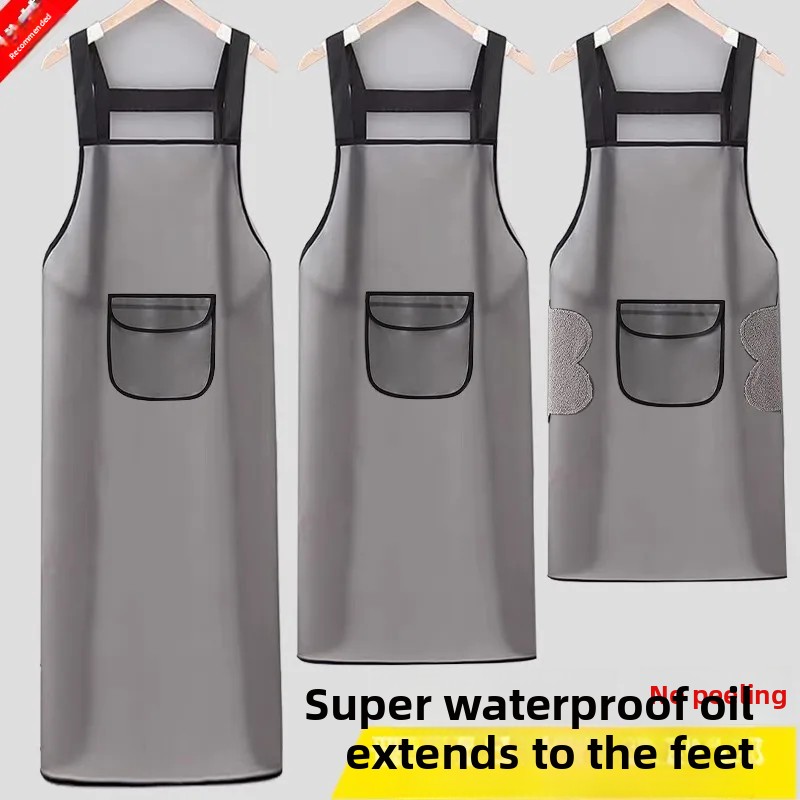 Extra lange, waterdichte oliebestendige schort, unisex, grote maat, keukenschort, restaurantkokschort, afwasschort voor thuisgebruik