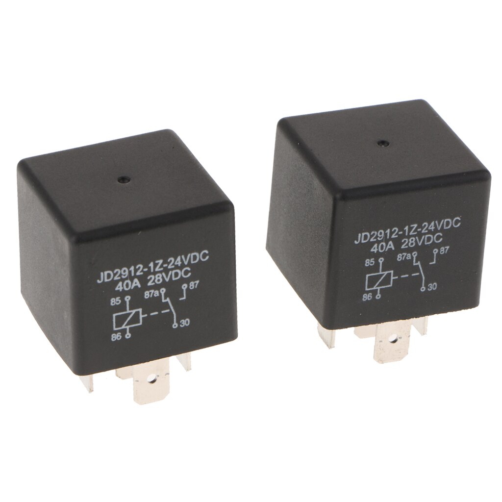 2 Stuks Dc 24V Automotive Relais 40A 5-Pin Voor Auto Vrachtwagen Camper Camper