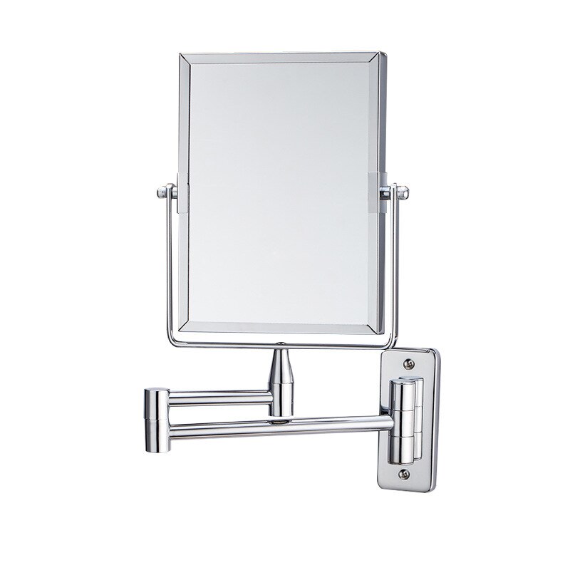 Rectangular bathroom Makeup Mirror, Wall Mounted with 3X Magnification, Double Sided Vanity Mirror, 360 Swivel, Foldable Arm: Default Title