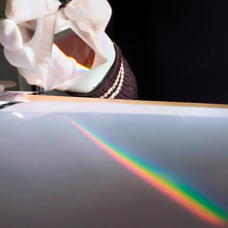 40mm Kristall Pyramide Regenbogen Prisma Optische Glas Rechteckige Pyramide polyedrisch Wissenschaft Studium Schüler Experiment Werkzeuge