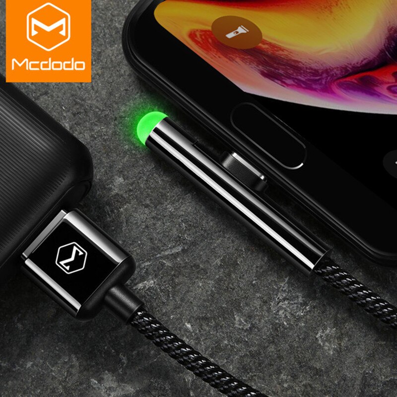 Mcdodo 1.8m cabo usb carregamento rápido led cabo de dados carregador do telefone móvel para o iphone 11 pro xs max xr x 8 7 6 5 6s mais 5 5S 5c se