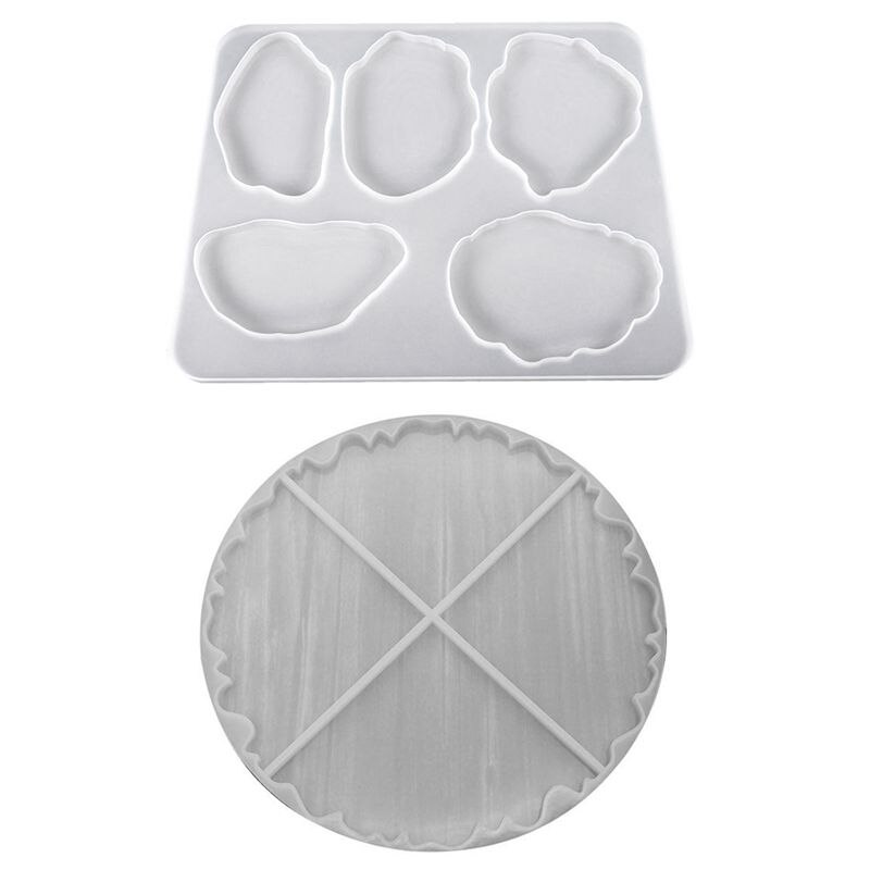 Agaat plak siliconen hars mal, onregelmatige onderzetter mal & grote agaat onderzetter hars mallen 1 pak puzzel siliconen mal