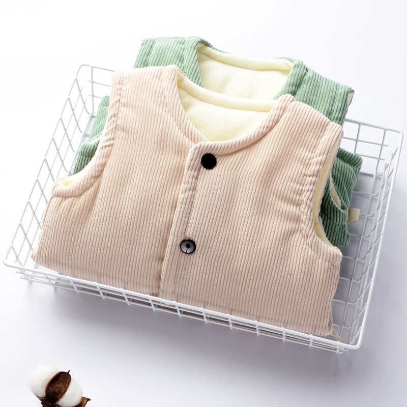 1-6Y Toddler Kids Baby Girl bpys Vest Outwear Zipper Coat Waistcoat Warm Jacket Autumn Winter Clothes tank for children 205