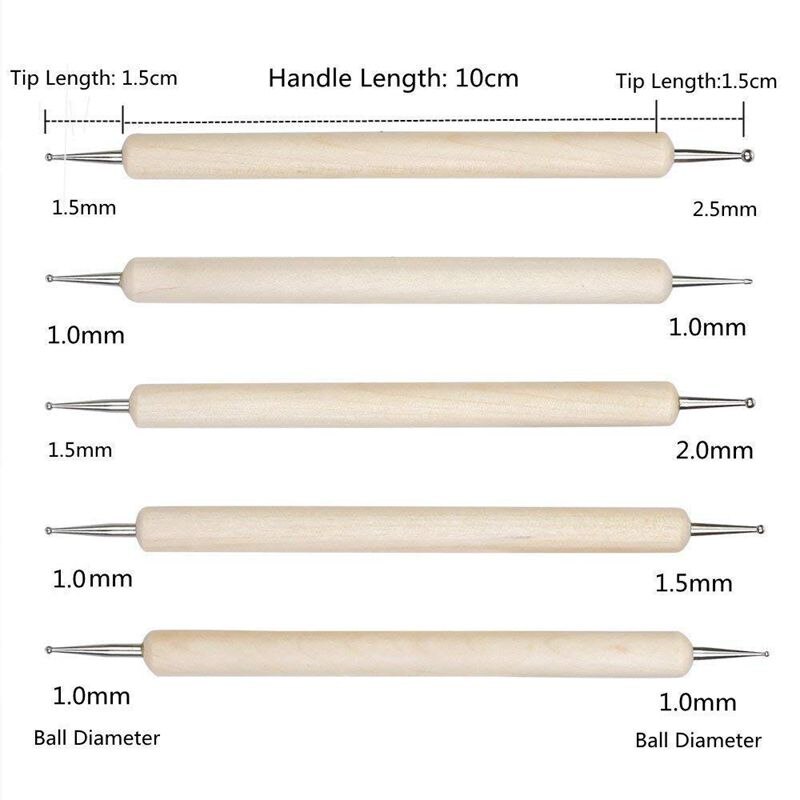 Big 15 Pcs Dotting Tools Set, Ball Stylus Embossing Pattern Clay Sculpting Carving Modeling Tools Nail Art, Mandala Rock Pa