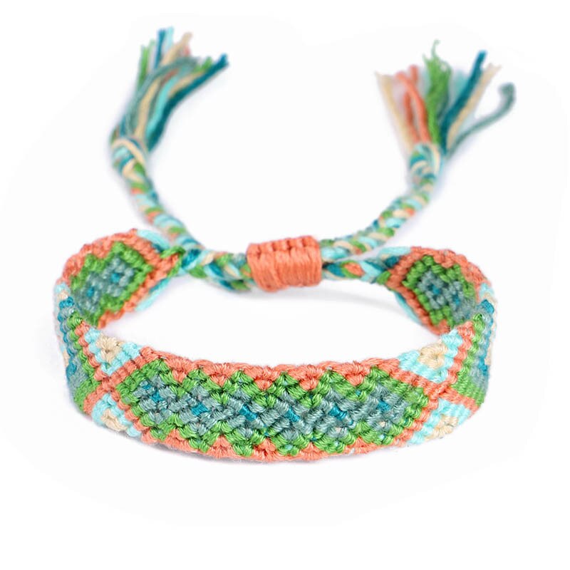 Boho Etnico Braccialetto Fatto A Mano Della Spiaggia di Estate Della Treccia String Involucro di Cotone Corda Intrecciata Braccialetti di Amicizia Per Le Donne Degli Uomini