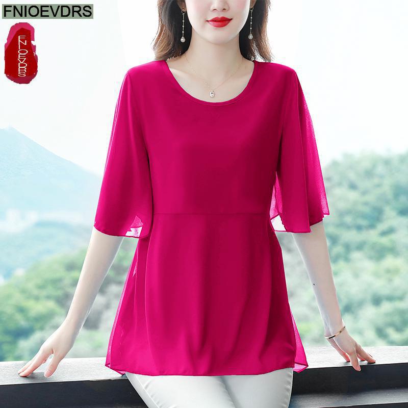 M -4xl lösa kläder kvinnor sommar kortärmade volangskjortor casual chiffong blommig tunika peplum toppar och blusar