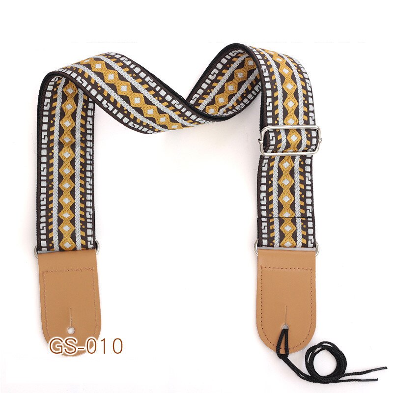 Geborduurde Gitaarband Nationale Stijl Schouderband Lint Muziekinstrument Band Gitaarband Instrument Gitaar Deel: GS-0103