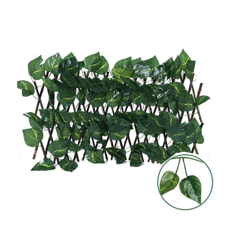 Kunstig hage gjerde uttrekkbar bakgård plante grønne vegger paneler dekor: Grønne blader