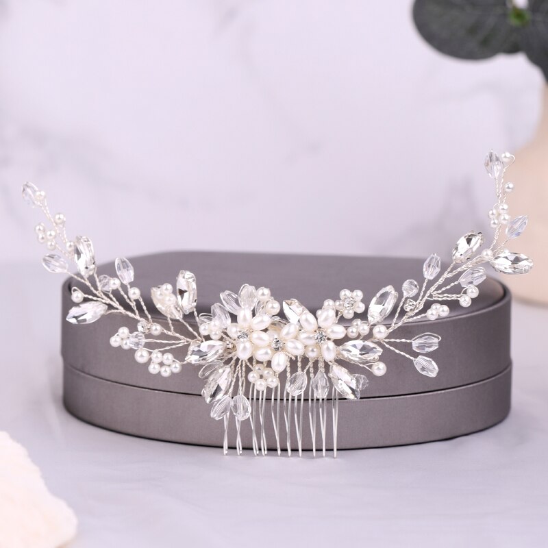 Acessórios de cabelo, artesanal, pérolas de casamento, cor prata, tiara de cabelo para mulheres, tiara de cabelo baratos, joias, peça de cabeça