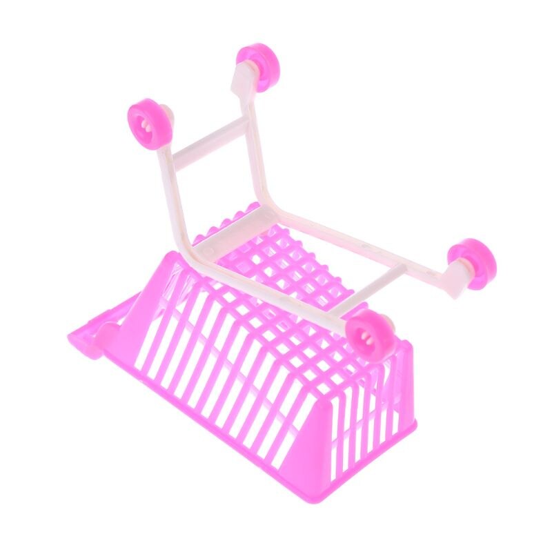 Puppe Warenkorb Kunststoff Nette Miniatur Mini Supermarkt Lagerung Hand Lkw vorgeben Spielzeug Puppenhaus Wagen Simulation Spielen Spielzeug