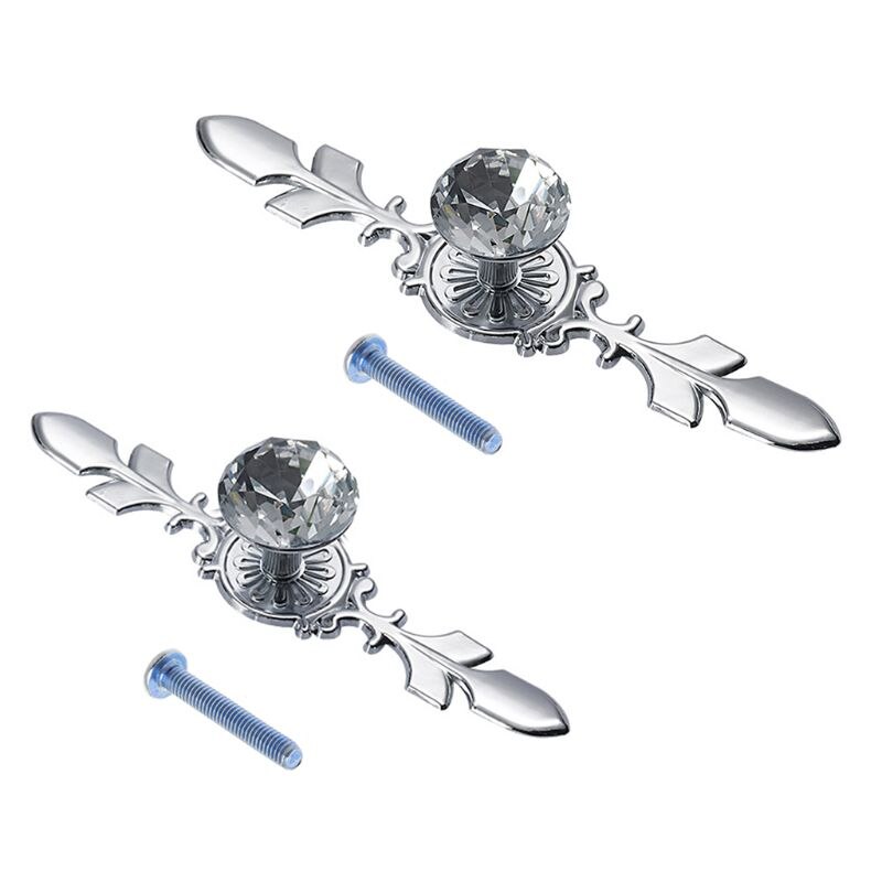 Zinklegering Diamant Kristal Handvat Europese Minimalistische Transparant Kristal Enkel Gat Kast Kledingkast Deurklink Glas Boor H