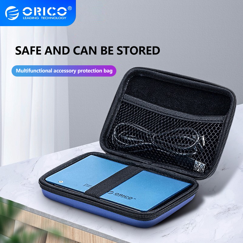 ORICO PHB Custodia da trasporto per disco rigido portatile da 2,5 pollici Borsa di archiviazione HDD per lettore di schede per cavo USB HDD SSD
