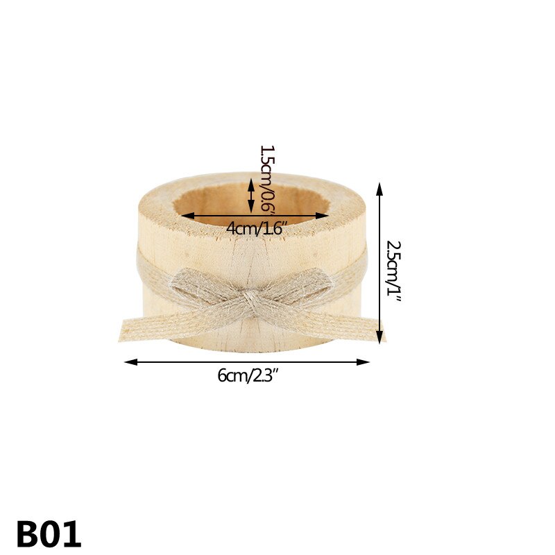Retro Rustic Wedding Centerpieces Candle Decor Wooden Candle Holder Base Christmas Birthday Table Tea Light Candle Decor: B01