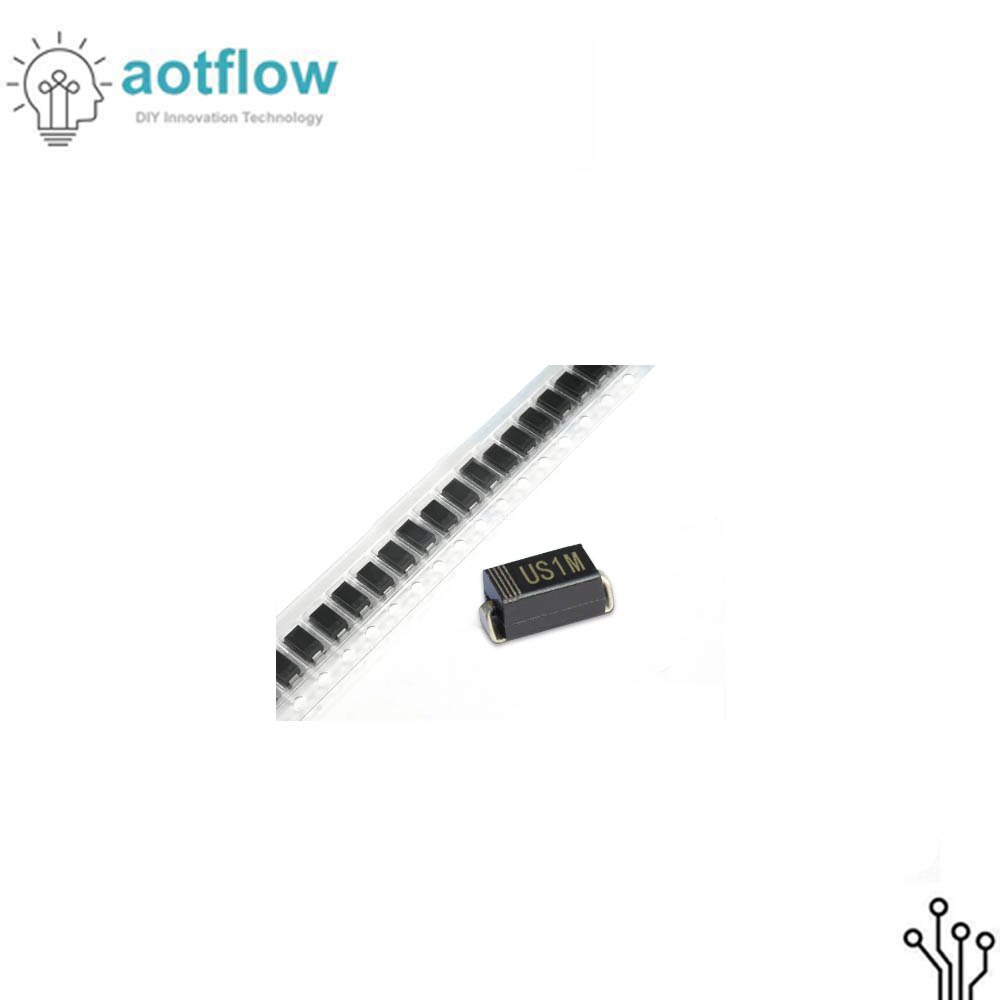 100PCS/Lot SMA Rectifier diode 1N4001 M1 1N4004 M4 1N4007 M7 FR107 RS1M FR207 RS2M HER108 US1M SF18 ES1J SF14 ES1D DO-214AC
