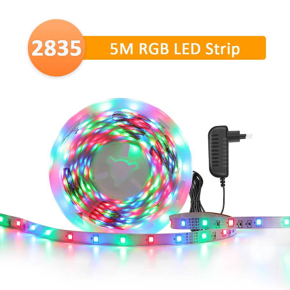 Suntech,led strip lys,rgb 5050 farve skiftende led lys strips sæt med 44 nøgler fjernbetjening led lys til soveværelse, boligindretning: 2835 54 led pr meter