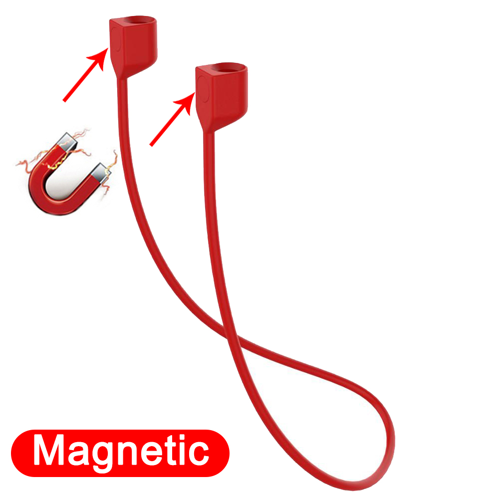 Anti-Verlust-Ohrhörer-Gurt für Airpods Pro 1 2 3, Ohrhörer, Kopfhörer-Halter, Seil, Kabel, Headset, Silikon, Sport-Nacken-Schnur für FreeBuds: Orange Rot