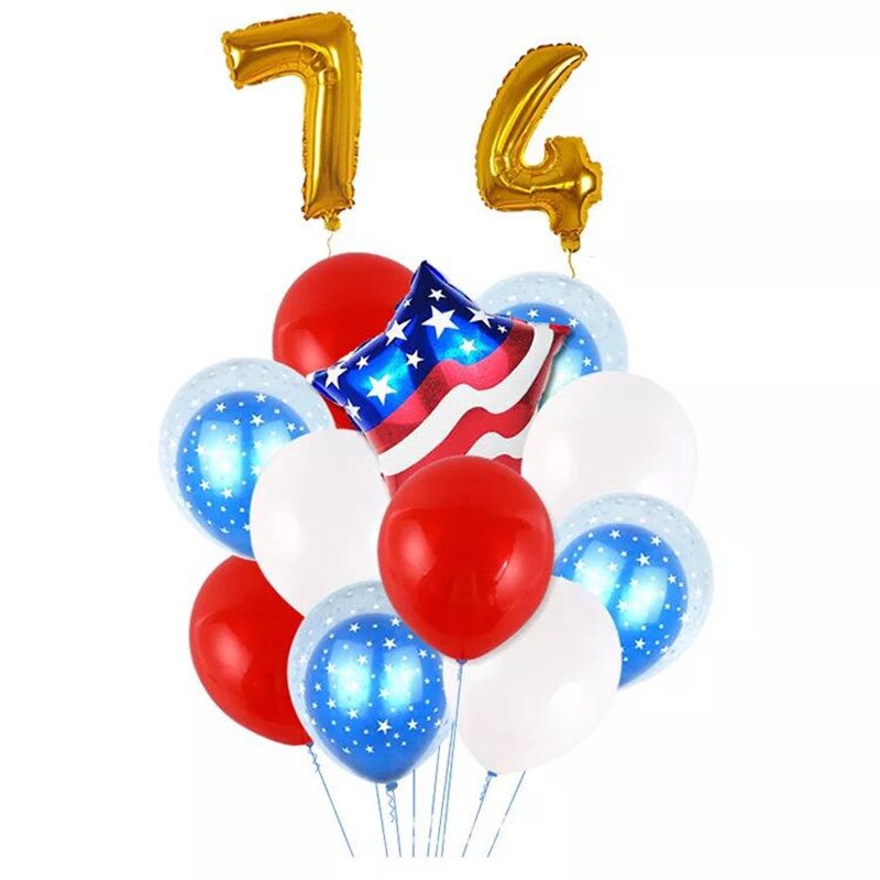 Amerikaanse Nationale Dag Ballonnen Amerikaanse Onafhankelijkheid Dag Nummer Combinatie Pentagram Decoratieve Feestartikelen