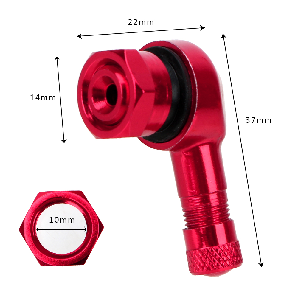 Leepee motorcykel ventilspindel 11.3mm 90 graders vinkelhjul slanglösa ventilspindlar 1 par däck tillbehör
